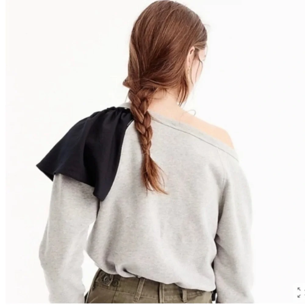 J.Crew | Asymetrical Ruffle Scoop Neck Sweater small